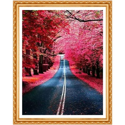 Peinture diamant paysage 5D à faire soi-même, Kits de points de croix 3D ronds complets, décoration de salle, couture 20X30CM black