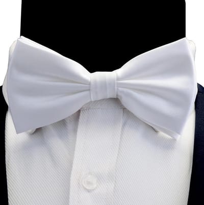Sorprese vlinderdas - 100% zijden - wit - luxe en chique vlinderstrik - volwassenen - waterafstotend - Cadeau