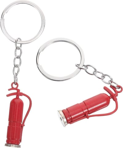 Brandblusser Sleutelhangers - Mini Hanger - Sleutels Organiseren - Metalen Ontwerp - 9 cm Lengte - Rood