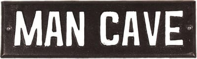 MAN CAVE Tekstbord ijzer