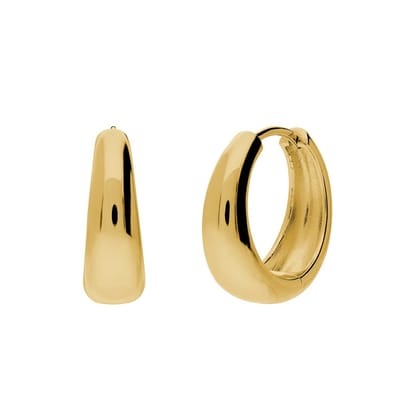 Lucardi Dames Zilveren goldplated oorringen voor dames - Oorbellen - 925 Zilver - Goudkleurig