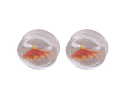 2 Tunnel -piercing- Goudvisje- Acryl - 16 mm- Charme Bijoux
