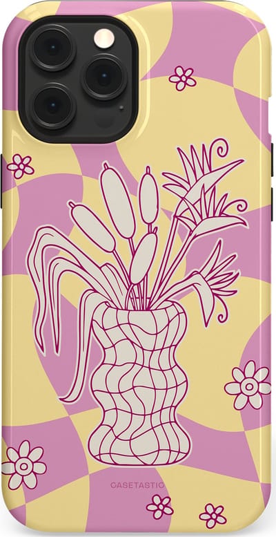 Casetastic Hoesje Geschikt voor Apple iPhone 12 Pro Max Magsafe - Stijlvolle Beschermende Duo-layer Case - Bosje vol roze