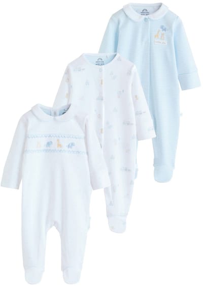 Next - Jongens - Set van 3 babypyjama's - Wit