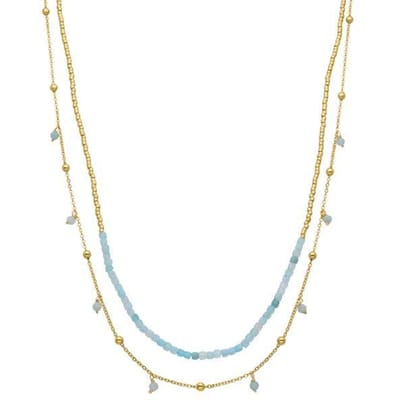Luxenter Turkooizen collier afgewerkt in 18k geelgoud - Akya