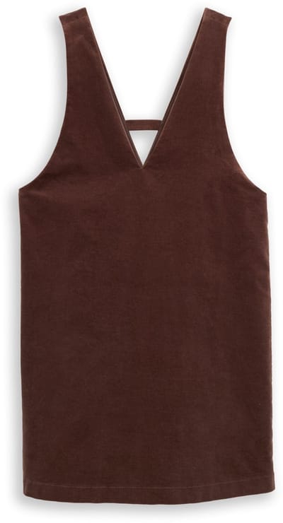 Tom Tailor Denim - Mini-jurk van fluweel - Maat XL - soft chocolate brown