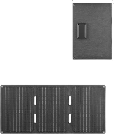Opvouwbaar Zonnepaneel - Zonnelader Kamperen - Buiten Opladen - Waterdicht Oxford Stof - 646x304MM - Grijs
