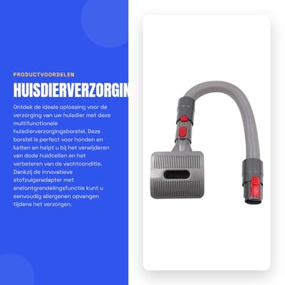 Dailygoods - Huisdierverzorgingsborstel - Hondenkattenhaarreiniger - Verlengslangadapter - Zwart - Stofzuigeraccessoire - Verzorgingsgereedschap - Ges...