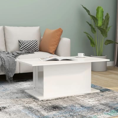vidaXL - Salontafel - 102x55,5x40 - cm - bewerkt - hout - hoogglans - wit