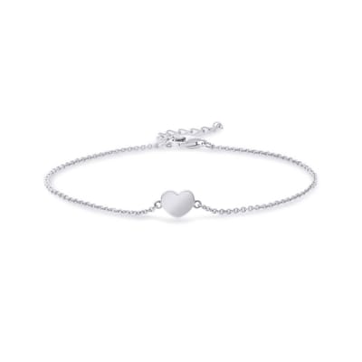 Schitterende 925 Zilveren Armband Hart | Verstelbaar 17+3 cm. | Jonline | Hartje | Liefde | Cadeau