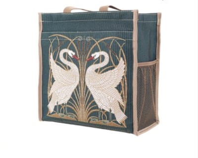 Cityshopper - Schoudertas - Swan - Zwaan - Zwanen - Donkere groene achtergrond - Walter Crane