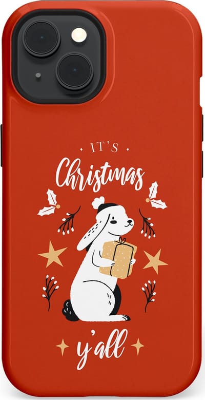 Casetastic hoesje geschikt voor Apple iPhone 15 - MagSafe - Dubbellaagse bescherming - Kerst Konijntje Flappie - Fashion Case - Terracotta
