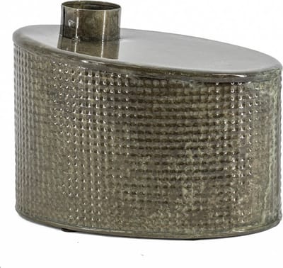 HomeBound by KY | Metalen vaas ovaal olive stone | 15x23x18cm | vaas