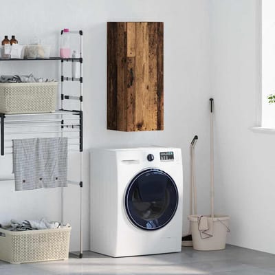 vidaXL - Wandkast - Oud - Hout - 34,5 - x - 34 - x - 90 - cm - Bewerkt - hout