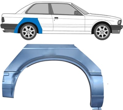 Reparatiepaneel achterspatbord voor BMW 3 E30 1982-1987 / Rechts