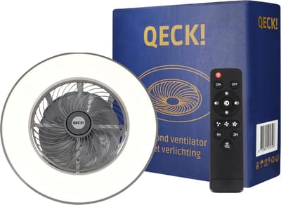 QECK!® Plafondventilator Afstandsbediening - Zwart - Plafondventilator - Plafondventilator Afstandsbediening - Plafondventilator Slaapkamer - Plafond Ventilator met Verlichting - Plafondlamp - Winter en Zomerstand