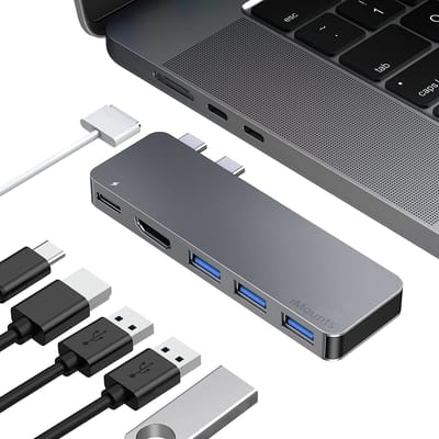 iMounts USB-C hub MacBook Air/Pro - HDMI - USB3.0 - Thunderbolt 3 - Space Gray
