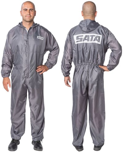 SATA spuitoverall met capuchon - Grijs-XL