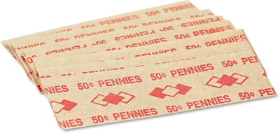 Muntwikkelaars - Centrollen - Geld Sorteren - Pop-open ontwerp - 1000 stuks - Bruin/Rood