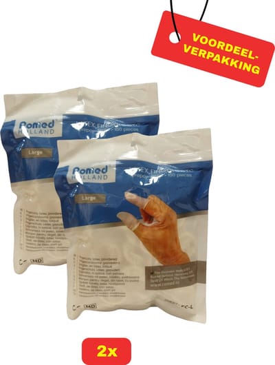 Romed Vingercondooms Latex L - 2 x 100 stuks voordeelverpakking