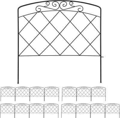 16 delig perhekje metaal - sierhekje - borderrand - tuinhek - decoratie - hoog