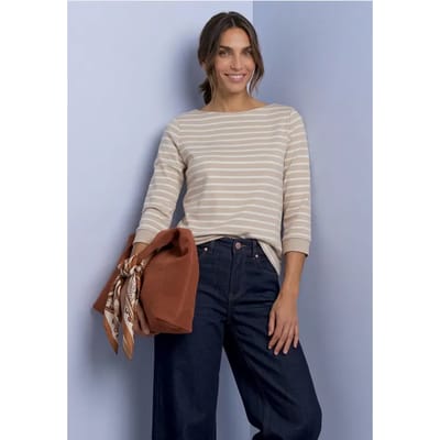 Shirt met 3/4-mouwen en een boothals