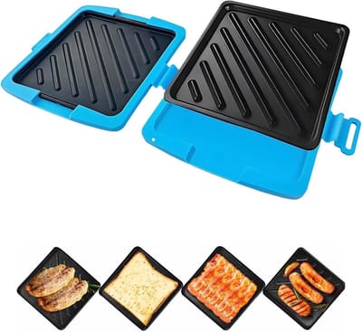 Sandwichmaker - Snackmaker Tosti-ijzer - Snelle Maaltijden Maken - Vaatwasserbestendige Platen - 176B x 43D cm - Blauw
