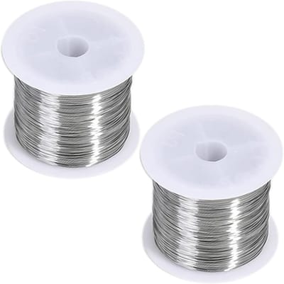 2 Rollen Roestvrij Staal Wire Bead Wire, Buigbare Handgemaakte Draad, Diy Handgemaakte Sieraden Accessoires, Voor Het Maken Van Armbanden En Kettingen.