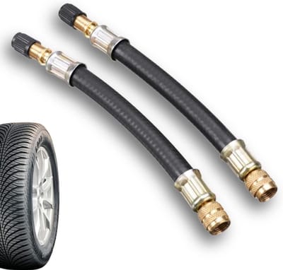 Set van 2 Rubber Ventielverlengingen voor Banden, Adapter voor Truck, Bus, RV en Trailer, Verlengingsventiel voor Gemakkelijk Bandenoppompen