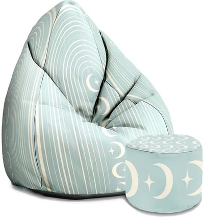 DreamRoots Oxford Zitzak voor Volwassenen – Luxe Beanbag met Voetsteun en Afneembare Hoes – Inclusief Vulling – 80x80x120 cm - Scandinavian Moons