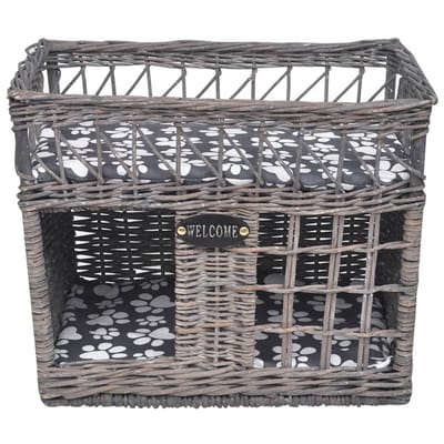 vidaXL - Kattenbed/huis/krabpaal - met - kussen - vierkant - wilgen