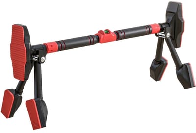 Premium Pull Up Bar - Pull Up Station - Optrekstang Deur - Verstelbaar 80-110 cm - 225kg Draagkracht - Waterpas - Thuis Sporten - Fitness Krachttraining - Home workout - Zwart/Rood