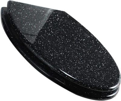 Glitter Toiletbril - Hars WC-bril - Badkamer Decoratie - Soft Close - 42 x 36 cm - Zwart