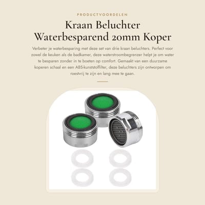 Dailygoods- Kraanbeluchter Waterbesparend - 3 Stuks - Koper/ABS - Vervangende Onderdelen - Roestvrij en Corrosiebestendig - Herbruikbaar - Waterbesparende Kraan
