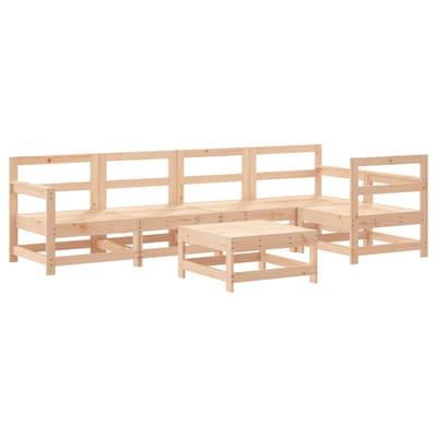vidaXL - 6-delige - Loungeset - met - kussens - massief - hout