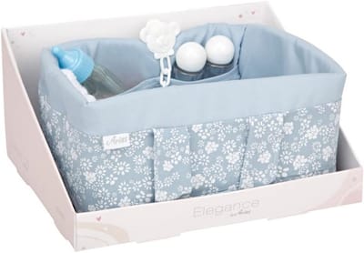 Babymand met accessoires - Poppenverzorging set - Spelen en verzorgen - Compleet met toebehoren - 10 x 1 cm - Blauw