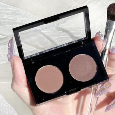 Palette de fards à paupières 2 couleurs, maquillage mat pour les yeux, fard à paupières fumé, cosmétiques nus