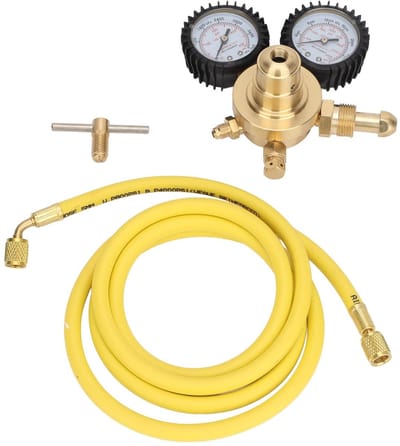 Dailygoods- Stikstofgasregulator - Drukgasflesregulator met CGA580 Connector - Geïntegreerde Drukmeters - Stabiele Drukregeling - Premium Koper - Veelzijdige Toepassingen - Gasregulator