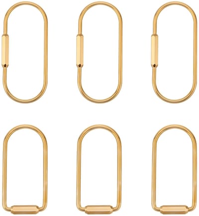 Dailygoods - 6 Messing Schroefslot Sleutelhangers - Universele Karabijnhaak voor Autosleutels