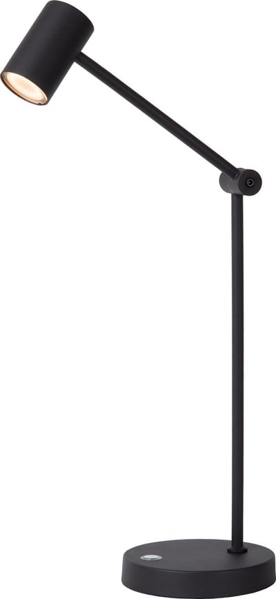 Lucide TIPIK - Oplaadbare Bureaulamp - Accu/Batterij - LED 3 StepDim - 1x3W 2700K - Zwart