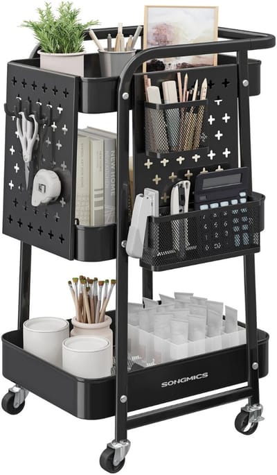 Bovista Bar Cart - Serveerwagen - Serveerkar - Keukentrolley - Drank Trolley - Keuken - Bijzettafel - Restaurant - Zwart