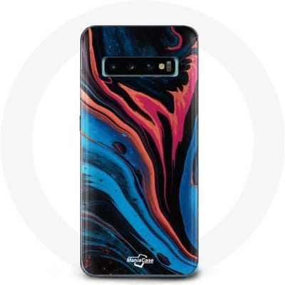 Hoesje voor Samsung Galaxy s10 plus Abstracte textuur blauw zwart rood