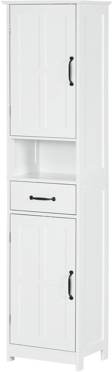 Badkamerkast - Badkamer Kast - Badkamerkasten Hoog - Badkamerkastje - Badkamer Kastje - Kast - Badkamer - Wit - Badkamerkast - Badkamer Accessoires - Badkamermeubel - Badkamermeubels