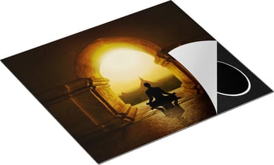 Chefcare Inductie Beschermer Man Doet Yoga in een Boeddha Tempel - 60x50 cm - Afdekplaat Inductie - Kookplaat Beschermer - Inductie Mat