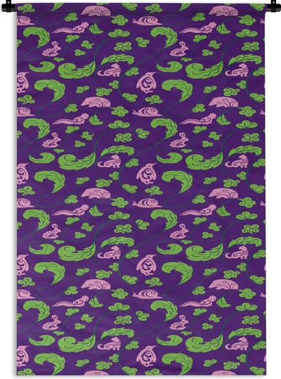 Wandkleed - Wanddoek - Bladeren - Dieren - Patronen - 120x180 cm - Wandtapijt