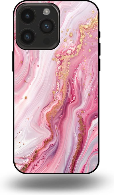 Smartphonica Telefoonhoesje geschikt voor iPhone 14 Pro Max met marmer opdruk - TPU backcover case marble design - Roze geschikt voor iPhone 14 Pro Max