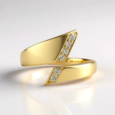 Cavill - Zilveren ring met I2 bruine diamanten - 925 Sterling zilver verguld - Verstelbare ring met 0,162 ct ronde briljant prong zetting