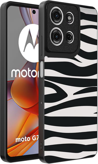 Smartphonica Telefoonhoesje Geschikt voor Motorola Moto G75 met zebra opdruk - TPU backcover case zebra design - Zwart Wit geschikt voor Motorola Moto G75