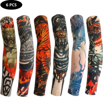 Livano Tattoo Sleeve - Voor Volwassenen - Mouw - Tatoeage - Arm Warmer - Zonbescherming - UV Beschermend - 6 Stuks