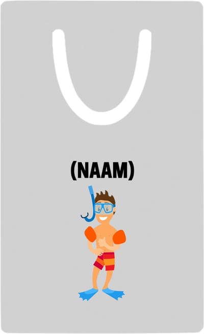 Hacebo® - jongen met snorkel met je eigen naam metalen boekenlegger - sport liefhebbers - mensen die houden van zwemmen - zwemdiploma - zwemcadeau - verjaardagscadeau - verjaardag - cadeau - kado Bladwijzer boekenleggers - 7.6 cm x 5cm